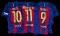 Trio of Barcelona replica home jerseys signed by Leo Messi, Luis Suarez & N