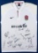 A framed England rugby shirt signed by the touring team to South Africa in