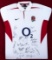 Framed signed England rugby shirt circa 2004, signed by a post World Cup En