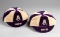 A pair of Jesse Pennington purple & white quartered F.A. International Tria