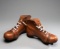 A vintage pair of juvenile size ''Wembley'' leather football boots, tan lea