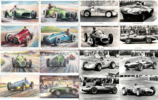1950s & 1960s period motor racing postcards and other ephemera, including 4