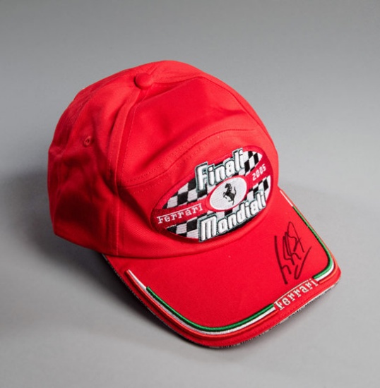 Michael Schumacher signed 2005 Ferrari event cap, his marker pen signature