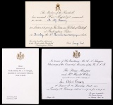 Two printed invitations addressed to Mr & Sir Alf Ramsey, the first for a l
