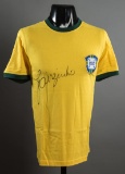 Jairzinho signed Brazil 1970 World Cup retro jersey, sold with a COA issued