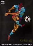 1974 & 1978 World Cup posters, the official FIFA poster for 1974, 84 by 60c