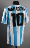 Diego Maradona signed replica of his Argentina 1986 World Cup Final jersey,