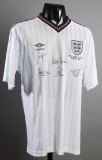 England 1986 World Cup shirt signed by Bobby Robson, Kerry Dixon, Peter Bea