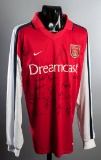 Arsenal 2001-02 replica home jersey signed by 'double-winners', 19 signatur