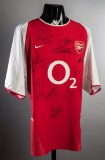 Arsenal 2003-04 replica home jersey signed by the 'Invincibles', 11 signatu