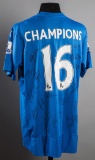 Leicester City commemorative shirt signed by the 2015-16 Premier League Cha