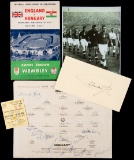 1953 England Hungary autographs, a line-ups page removed from the programme