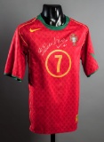 Cristiano Ronaldo & Luis Figo double-signed Portugal Euro 2004 replica jers