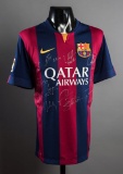 Team-signed Lionel Messi replica Barcelona No.10 jersey season 2014-15, 13