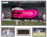 A Cristiano Ronaldo signed Real Madrid football boot display, comprising a