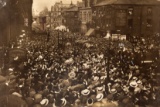 A superb black & white photograph titled Arrival of the Cup in Burnley 1914