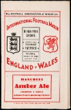 Wales v England international football programme played at Ninian Park, Car