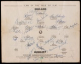 Autographed England v Hungary programme 25th November 1953, the centre line