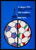 Italy v England programme played in Turin 14th June 1973, played in celebra