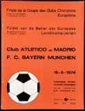European Cup Final programme Atletico Madrid v Bayern Munich played at the