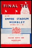 F.A. Cup Final programme Preston North End v Sunderland 1st May 1937, insid