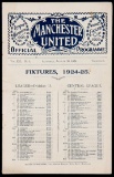 Manchester United v Leicester City programme 30th August 1924