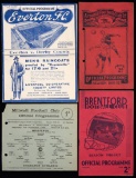 A collection of 13 pre-war and wartime football programmes, Everton v Derby