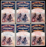 Six Crystal Palace speedway programmes, v Wembley 17.7.1931, and with the r