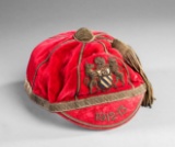 Manchester Rugby Union Club representative cap 1912-13, the red cap faintly