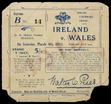 Wales v Ireland rugby union ticket played at St Helen's Ground, Swansea, 8t
