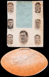The autographs of the England rugby team who played France in 1930, the ful