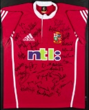 Framed British & Irish Lions shirt signed by the touring team to Australia