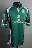 Green Italy No.21 junior international rugby jersey, short-sleeved