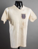 Johnny Haynes white England No.10 jersey worn in the match v Scotland at Ha