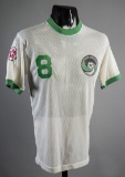 Terry Garbett white New York Cosmos No.8 jersey 1976, Aertex, short-sleeved