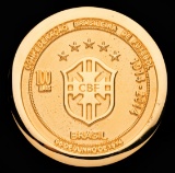 Brazilian Football Association (CBF) Centenary medal presented to Pele, in