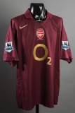 Dennis Bergkamp redcurrant Arsenal No.10 Premier League jersey from the fin