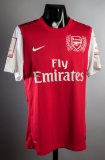 Tomas Rosicky: a red & white Arsenal No.7 2011 Emirates Cup jersey, short-s