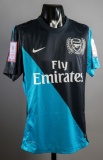 Aaron Ramsey diagonal dark & light blue Arsenal No.16 jersey match-worn in