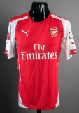 Nacho Monreal red & white Arsenal No.18 jersey worn in the F.A. Community S
