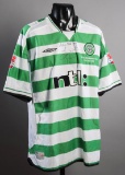 John Hartson signed green & white hooped Celtic 2003 CIS Insurance Cup Fina