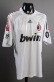 Kaka white AC Milan No.22 away Serie A jersey season 2008-09, long-sleeved,