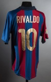 Rivaldo signed match-worn Barcelona No.10 La Liga jersey 2001-02, signed in