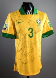 Thiago Silva: an autographed yellow Brazil No.3 2013 FIFA Confederations Cu