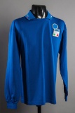 Roberto Baggio blue Italy No.10 international jersey 1991, long-sleeved