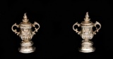 A pair of silver F.A. Cup trophy cuff-links by Mappin & Webb, fully hallmar