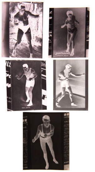 A collection of 27 boxing photographic negatives dating between circa 1900-