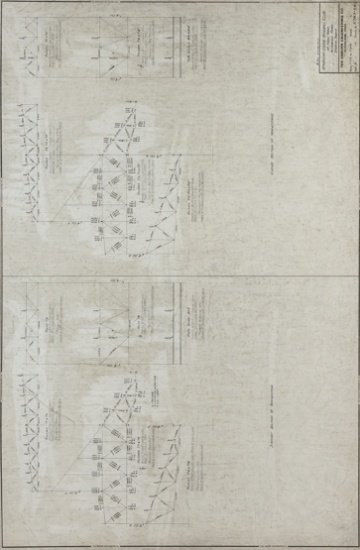 A framed architectural plan of the original Yankee Stadium baseball park grandstand dating to 1921