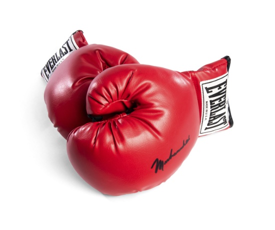 An autographed Muhammad Ali boxing glove