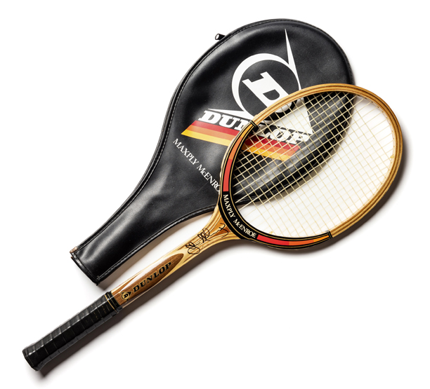 John McEnroe signed tennis racquet, wooden framed | Proxibid
